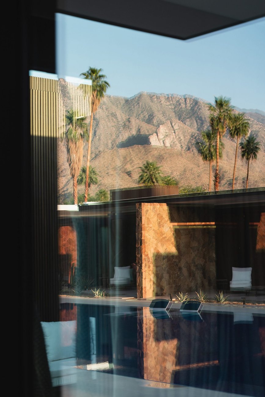 A blurry shot through the window of our luxury SoCal resort.